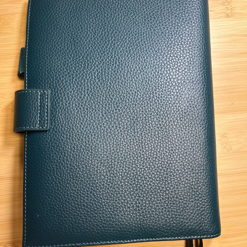 Moterm Teal Leather Planner Cover - Picture 2 of 4
